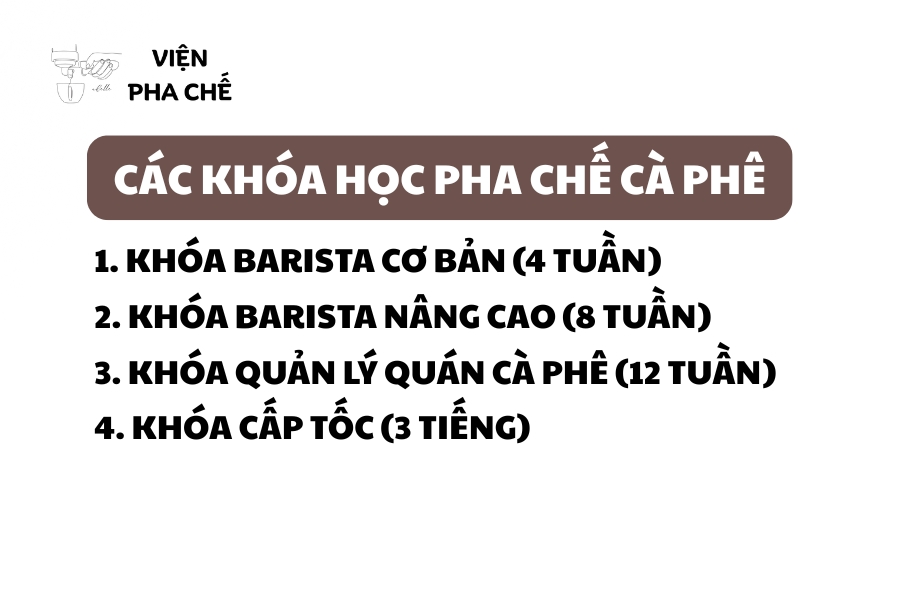Các Khóa Học Pha Chế Cà Phê Dành Cho Bạn Tại Viện Barista