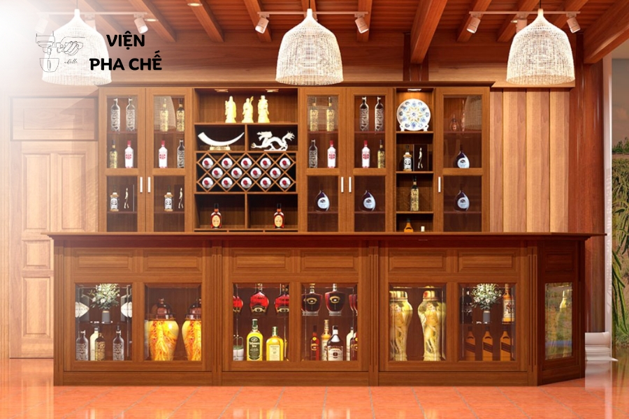 Mẫu thiết kế quầy bar bằng gỗ