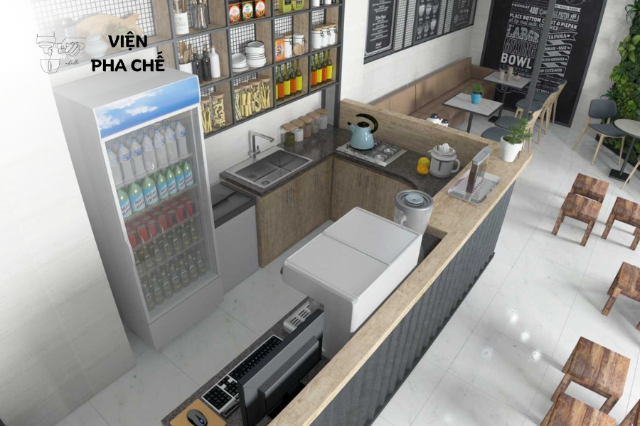 Mẫu thiết kế quầy bar theo hình chữ L