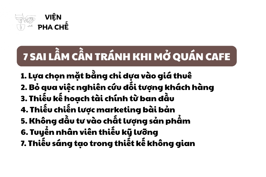 Sai Lầm Cần Tránh Khi Mở Quán Cafe